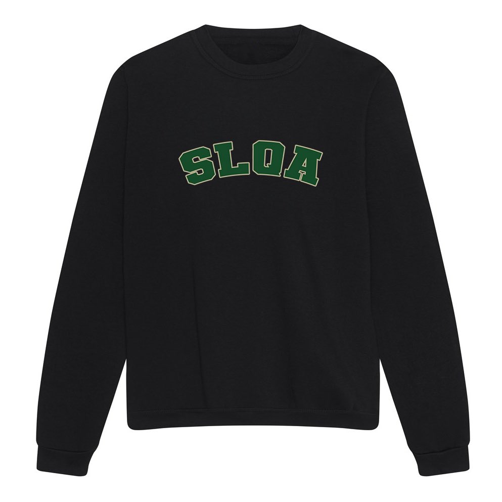 saleeqa_'s tweet photo. Throwing it back with this varsity inspired piece. The 'SLQA' Sweatshirt features a ribbed hem, cuffs and a soft ribbed crew neck collar. The only top you ever need for those casual occasions. #saleeqa #ss22 JUNE 11TH https://t.co/GveWS2Nic7