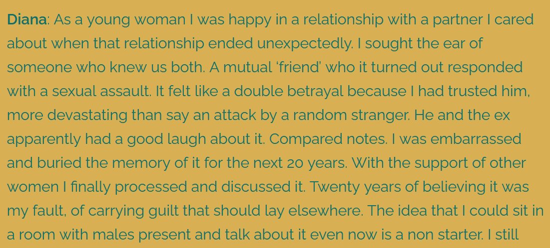 SistersSalon2's tweet photo. Latest addition to our #WeStandWithSarah page, from Diana: "Far from being ‘inclusive’ I feel actively excluded from the most effective methods of support, by the services on offer. The companionship of other women matters within the process of healing." https://t.co/Aw89OA3pL6 https://t.co/Wi254mCHt0