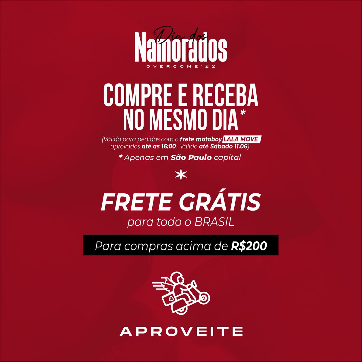 Te damos aquela forcinha nesse #diadosnamorados! Drop Novo com FRETE GRÁTIS para todo o BRASIL. Compre e receba no mesmo dia em SP capital. CORREEEEE!