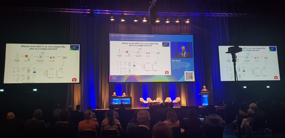 Honored to have the opportunity to present our awarded study on targeting skin fibrosis in systemic sclerosis at  #EULAR22. Thanks to <a href="/eular_org/">EULAR</a>, amazing team and great collaboration between <a href="/ukclj/">UKC Ljubljana</a> <a href="/Unispital_USZ/">Unispital_USZ</a>