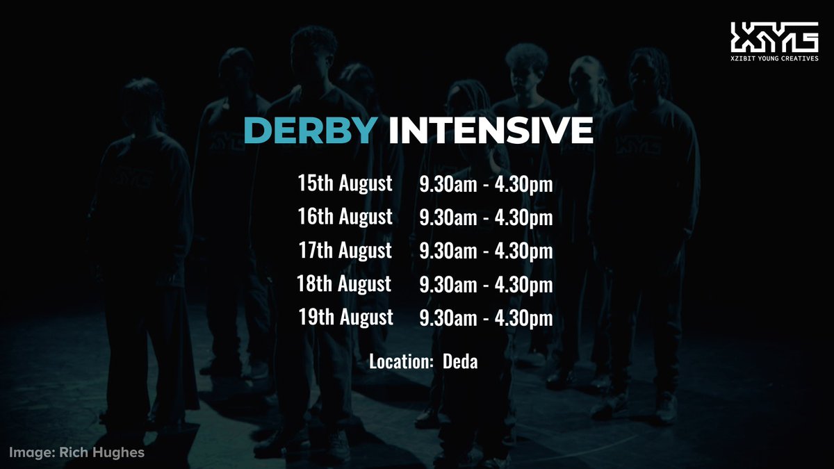 #Derby Intensive Applications for our Derby Intensive are open! This is a free opportunity for young people aged 11-19. Check out @dedaderby blog post for more information and how to apply! deda.uk.com/news/2022/xzib… #Xzibityoungcreatives #Hiphopdance #Derbydance