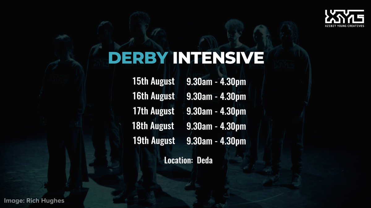 Xzibit Young Creatives (@xzibit_yc) on Twitter photo #Derby Intensive
Applications for our Derby Intensive are open!
This is a free opportunity for young people aged 11-19. Check out <a href="/dedaderby/">Déda Derby UK</a> blog post for more information and how to apply! deda.uk.com/news/2022/xzib…
#Xzibityoungcreatives #Hiphopdance #Derbydance #Derby Intensive
Applications for our Derby Intensive are open!
This is a free opportunity for young people aged 11-19. Check out <a href="/dedaderby/">Déda Derby UK</a> blog post for more information and how to apply! deda.uk.com/news/2022/xzib…
#Xzibityoungcreatives #Hiphopdance #Derbydance