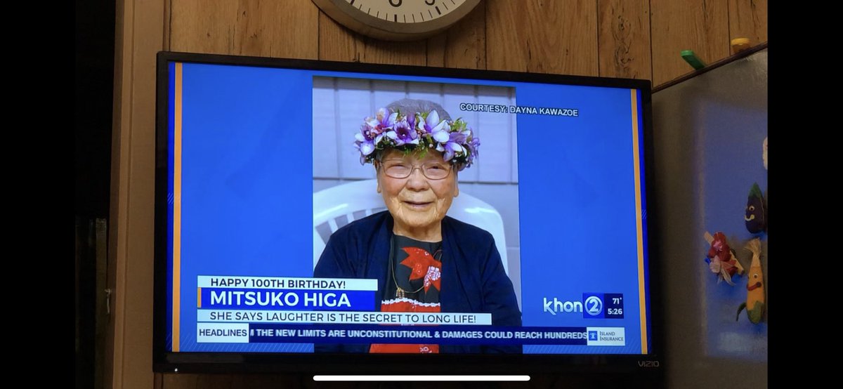 loritshen's tweet photo. “I’m happy. I’m proud.” - said my grandma who turned 100 years young today. Her secret to a long life? Laughter. Mahalo to @KHONnews for the birthday shout out this morning. It made her day! ❤️ #HappyBirthday https://t.co/wTAm8ZhvyS