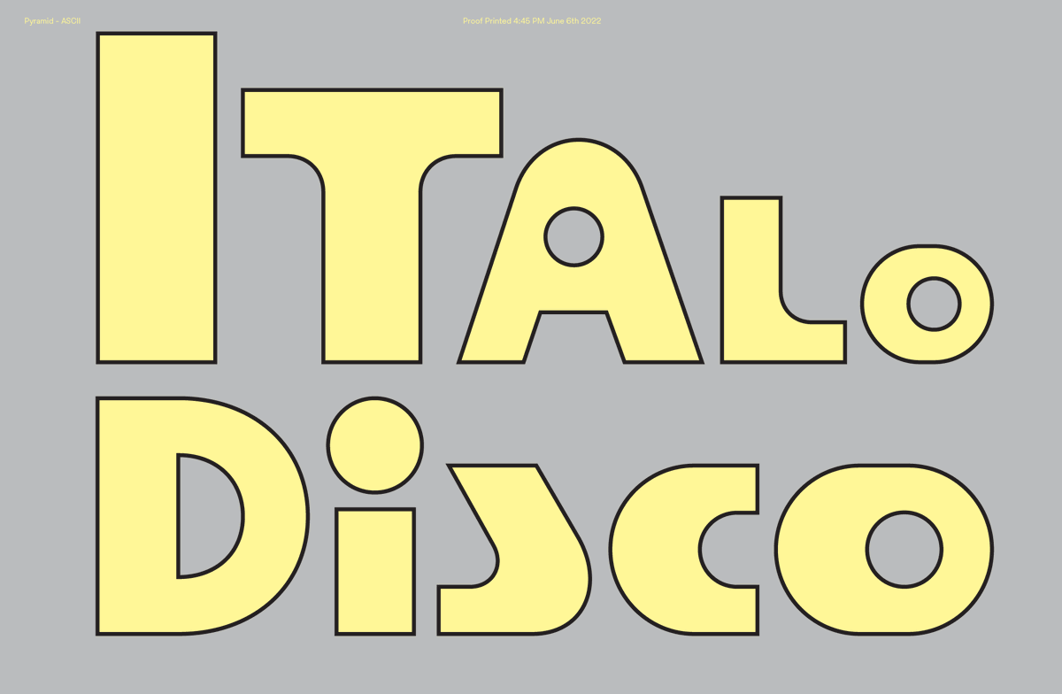 SharpTypeCo's tweet photo. ⚠️ Pyramid by @marcrouault ⚠️
type-in-progress takes inspo from the vernacular world of hi-fi audio logos, vintage rave flyers, retro-futurist aesthetics, and maybe even some Memphis-era shapes https://t.co/wovfAkA3Lr