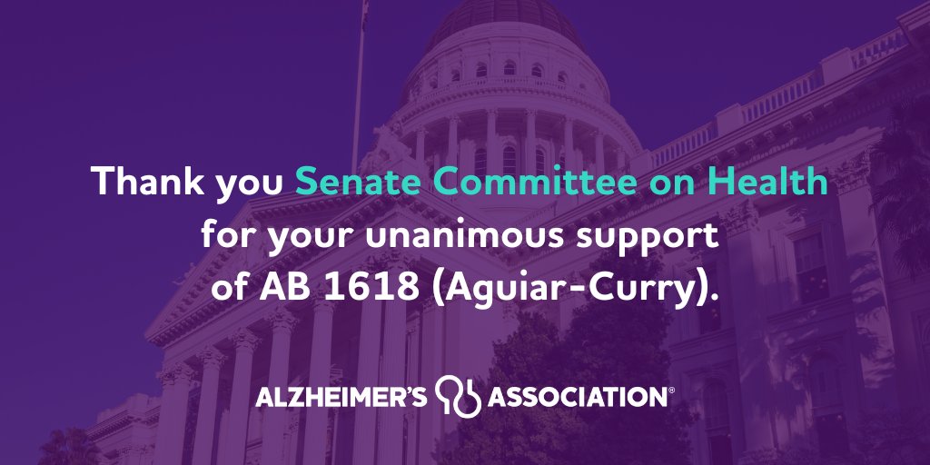 AlzNorCalNorNev's tweet photo. Thank you @DrPanMD @SenSusanEggman @ShannonGroveCA @Senator_Hurtado @Scott_Wiener & other Senate Health Committee members for supporting #AB1618 (@AsmAguiarCurry), to expand the #California Healthy Brain Initiative & Alzheimer's Advisory Committee. #Care4ALZ #ENDALZ https://t.co/g7qkYXeuk7