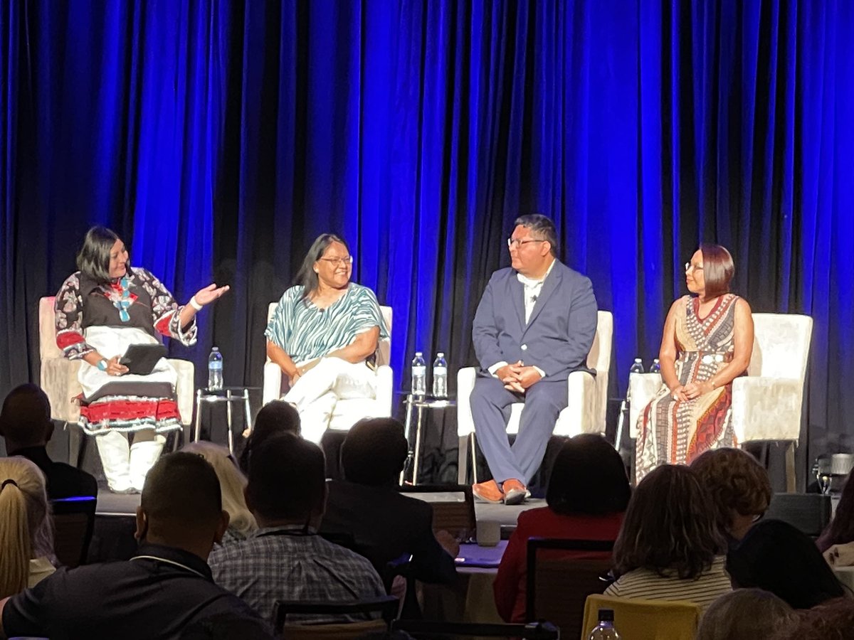 CB_Forums's tweet photo. K-12 and Higher Ed educators, @DrCheromiah @MMakomenaw @LynnannYazzie &amp; Lynette Stant from Salt River Elementary, discuss inspiring Native students, keeping them in school, offering culturally relevant courses, and ensuring student well-being. #NASAI22 https://t.co/jwkbmILNTE