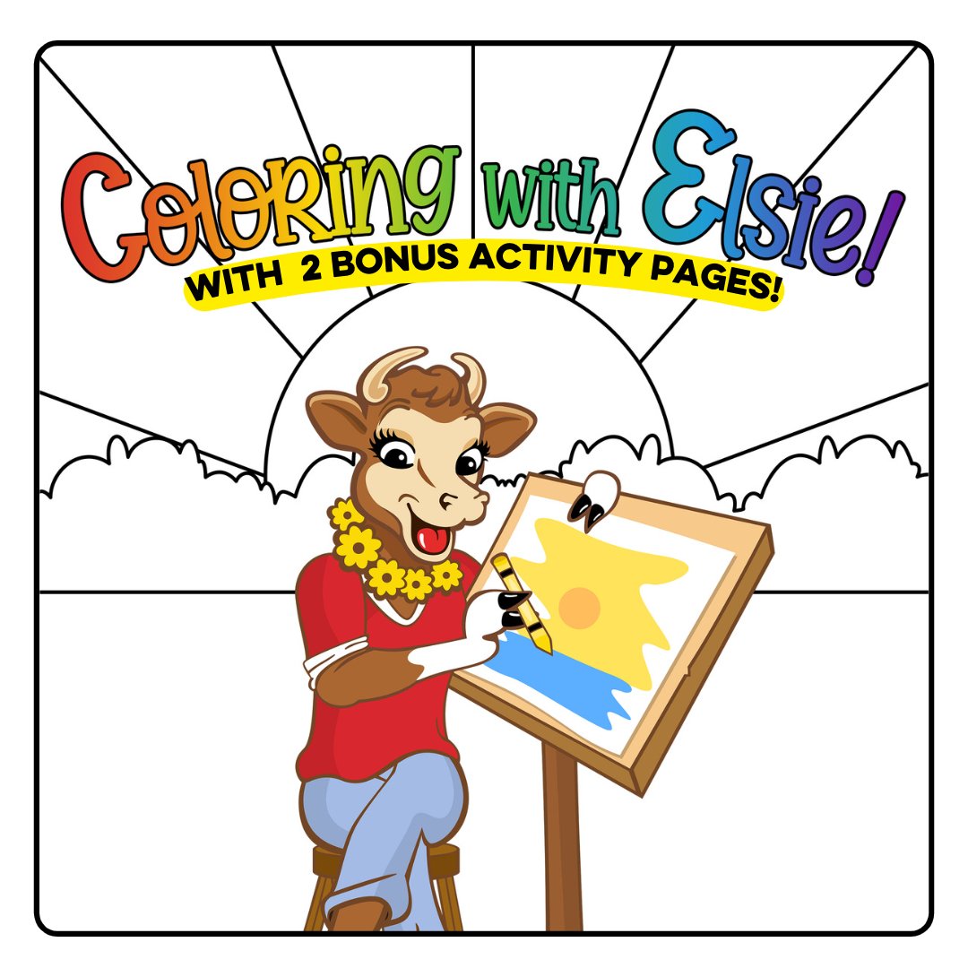 BordenDairy's tweet photo. For the first time ever, you can give Elsie a new look! Download Borden's FREE Coloring Book today and get creative! Share your photo with Borden by tagging @BordenDairy and using #ColoringWithElsie
https://t.co/YQxMH0eN1Q
#ColoringWithElsie #30DaysofDairy #NationalDiaryMonth https://t.co/AIPkVPBDxG