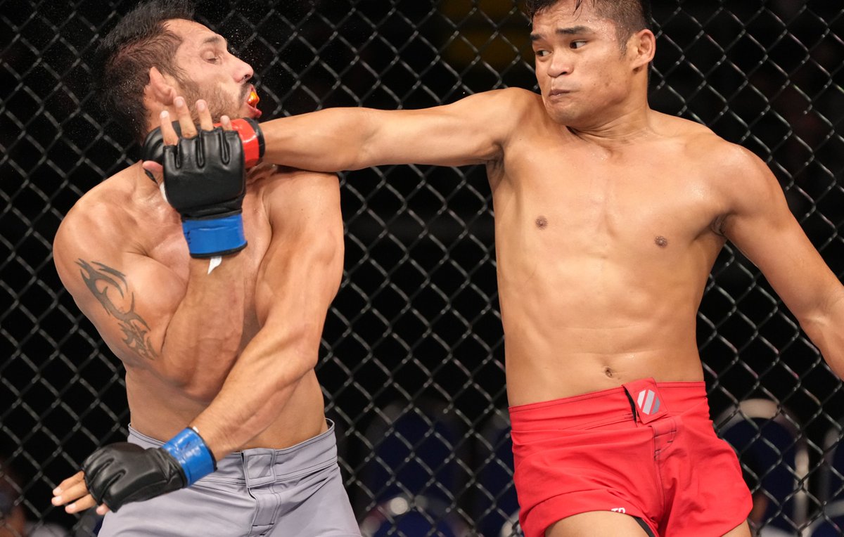 MMAFighting's tweet photo. Road to UFC video: Jeka Saragih advances in tournament with spectacular spinning backfist knockout https://t.co/z7Vi3A77zn https://t.co/s0aJM3IQV8