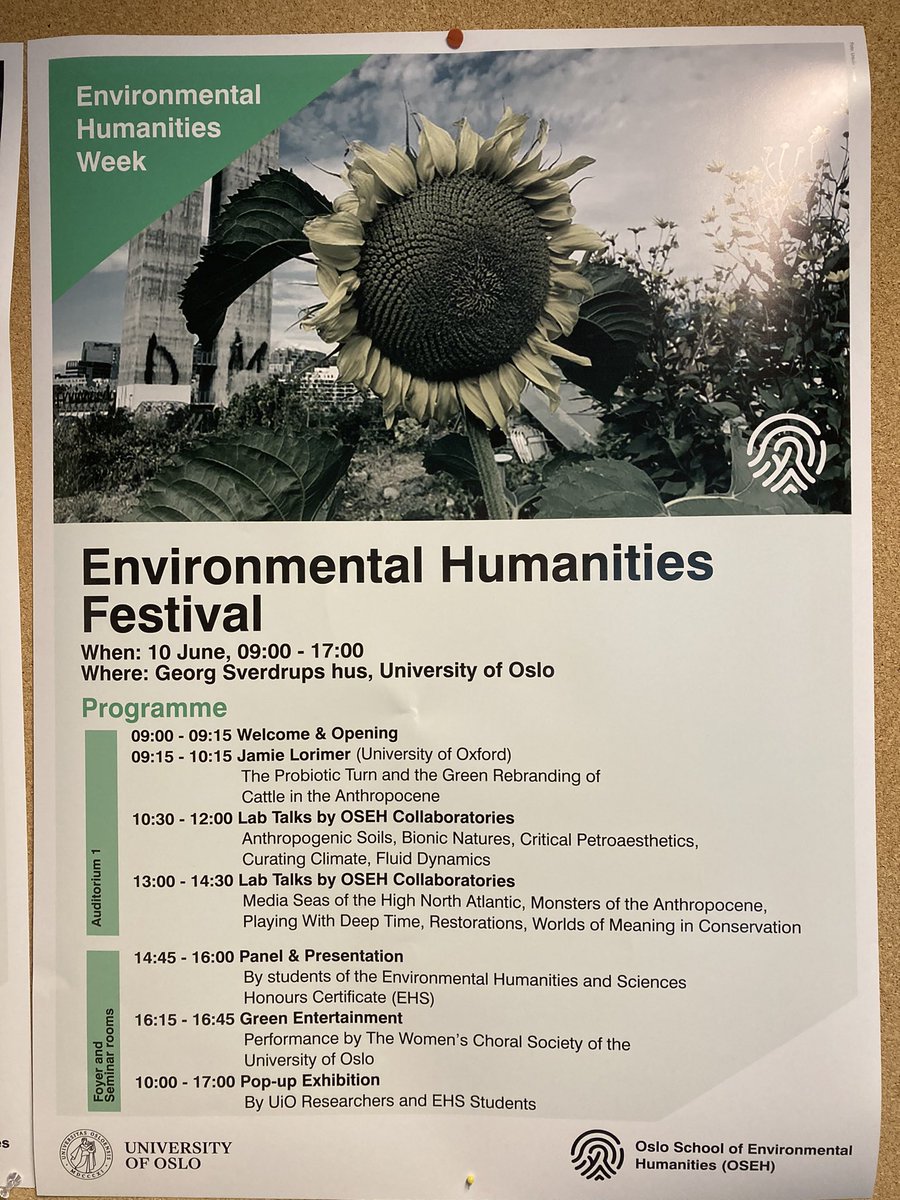 bionic natures (@bionicnatures) on Twitter photo Tomorrow, <a href="/envhum/">Oslo Center for Environmental Humanities (OCEH)</a> is hosting the "Environmental Humanities Festival" and what a line up 😍 Tomorrow, <a href="/envhum/">Oslo Center for Environmental Humanities (OCEH)</a> is hosting the "Environmental Humanities Festival" and what a line up 😍