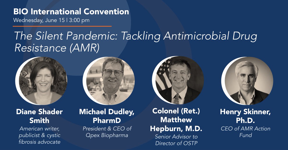 Qpex Biopharma (@qpexbio) on Twitter photo At #BIO2022, Our CEO <a href="/MikeMndudley/">Mike Dudley</a> will join <a href="/AMRActionFund/">AMR Action Fund</a> CEO Henry Skinner and Senior White House Advisor at the <a href="/WHOSTP/">White House Office of Science & Technology Policy</a> Matt Hepburn to discuss the challenges in bringing new #antibiotics to patients and tackling #AMR – moderated by <a href="/dianeshadersmth/">Diane Shader Smith</a>. bio.org/events/bio-int… At #BIO2022, Our CEO <a href="/MikeMndudley/">Mike Dudley</a> will join <a href="/AMRActionFund/">AMR Action Fund</a> CEO Henry Skinner and Senior White House Advisor at the <a href="/WHOSTP/">White House Office of Science & Technology Policy</a> Matt Hepburn to discuss the challenges in bringing new #antibiotics to patients and tackling #AMR – moderated by <a href="/dianeshadersmth/">Diane Shader Smith</a>. bio.org/events/bio-int…
