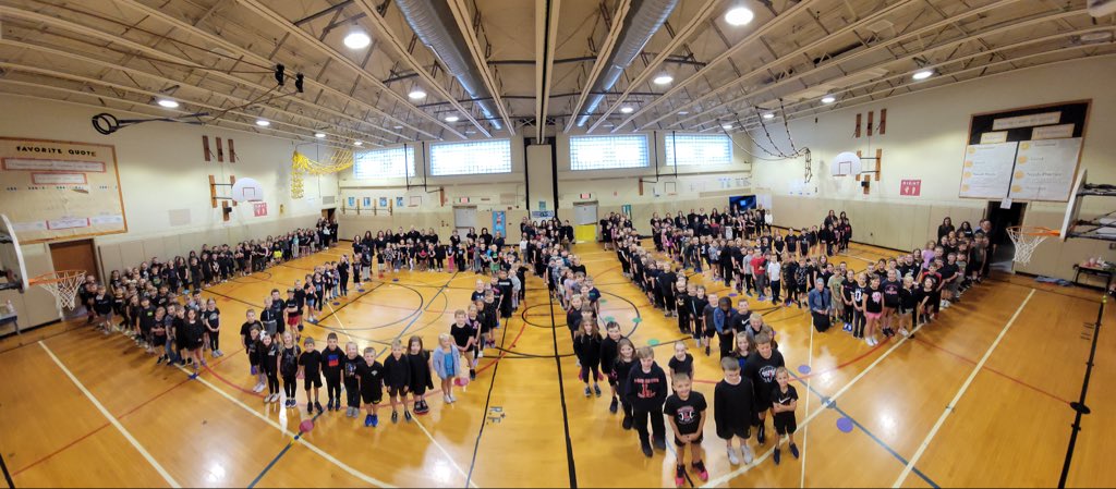 CourtStSchool's tweet photo. Court Street chooses LOVE by wearing black and coming together as a school to show our support for kindness &amp; acceptance❣️ https://t.co/yZyzppjdne