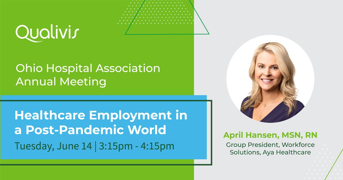Qualivis (@qualivis) on Twitter photo Join us at the <a href="/ohiohospitals/">Ohio Hospital Association</a> Annual Meeting next week where <a href="/AprilHansenRN/">April Hansen</a> will share valuable insights on how to move forward from the strains of the pandemic with a more flexible workforce. ohiohospitals.org/Member-Service… Join us at the <a href="/ohiohospitals/">Ohio Hospital Association</a> Annual Meeting next week where <a href="/AprilHansenRN/">April Hansen</a> will share valuable insights on how to move forward from the strains of the pandemic with a more flexible workforce. ohiohospitals.org/Member-Service…