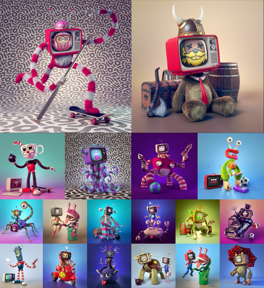 sunya119's tweet photo. "Analog Doll" memories of childhood TV
on @0xPolygon @opensea📺👾👾👾
Let's have fun together. (126/153 Sold)

https://t.co/lKS7gPIpe5

#NFT #NFTCommunity #NFTdrop #nftart #OpenSeaNTF #NFTartists #Polygon #NFTJPN https://t.co/dzhUsTY0de