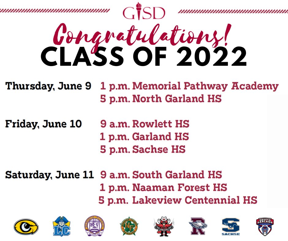 Garland ISD on Twitter "Congratulations, Class of 2022! Graduation