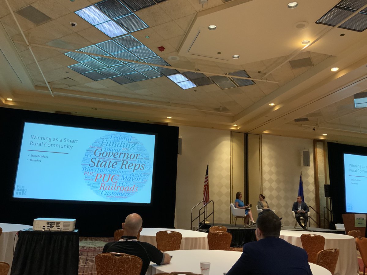 sbloomfield15's tweet photo. What does it take to build a #SmartRuralCommunity and who has a vested interest in the robust #broadband services provided by @NTCAConnect providers?  Thanks to @HighlineFast and @PlusOneStrategy for sharing their roadmap on what it takes to bring fiber to local communities. #SRC https://t.co/YlPOiT71h0