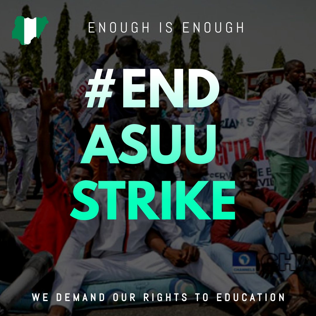 AbubakarTk's tweet photo. Calling Off ASUU &amp; ASUP strike should be the priority of FG now! Federal Institutes have been shutdown for more than three 3 months (100days+) and still counting. Enough is enough, we demand our right to Education.
#EndASUPstrike
#ASUUStrikeMustEnd
#EndASUUstrikePermanently https://t.co/J8oHLzQVoA