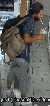 On 05/24/22, the pictured suspect robbed an employee at a smoke shop (Alvernon/Bellevue) with a knife. The suspect stole the employees tip jar. If you recognize this suspect please contact 88-Crime, you can remain anonymous. <a href="/OpsMidtown/">Ops Midtown</a>  <a href="/tucsonpolicek9/">Tucson Police K9</a>
