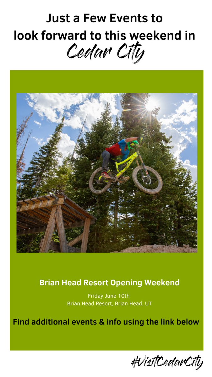VisitCedarCity's tweet image. There are SO many incredible events happening in #CedarCity this weekend! Here are just a few we're excited for. Can't wait to see you all there! 

#cedarcityevents #visitcedarcity