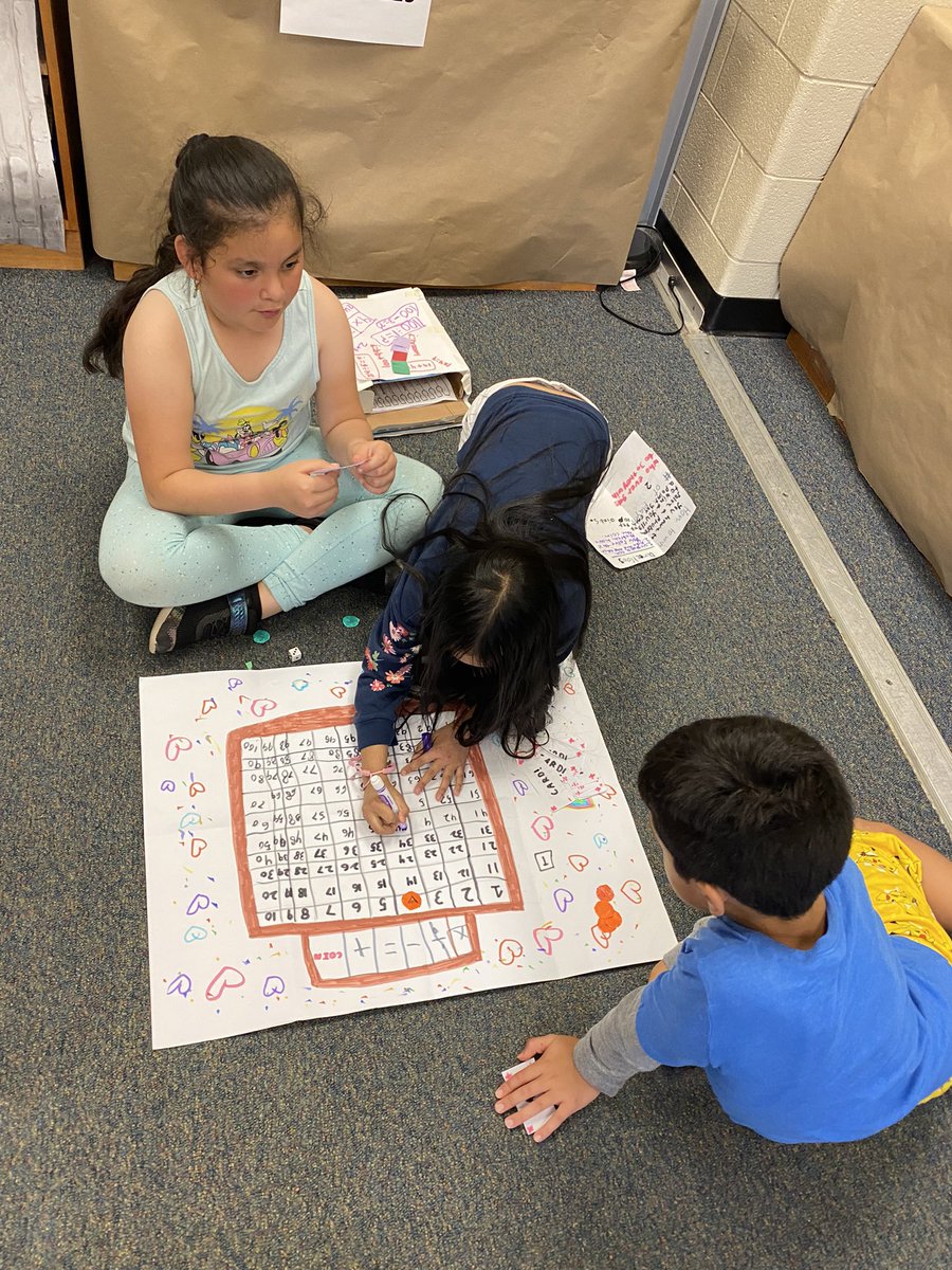 Today we played our math board games that we created with our classmates! ✖️➗➕➖🟰