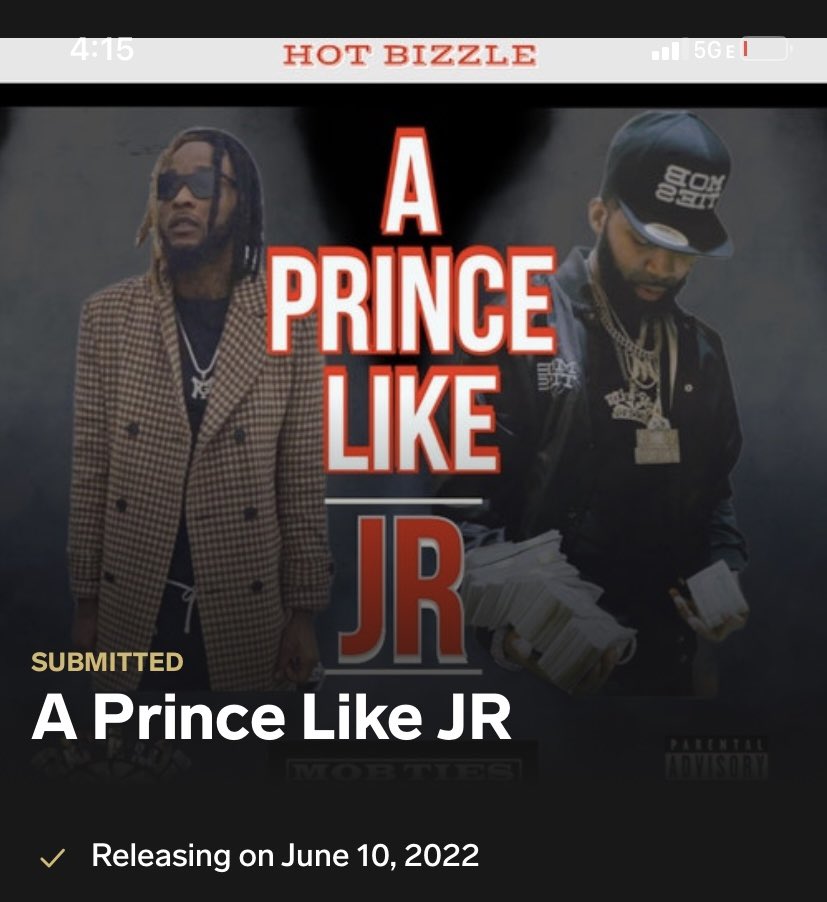 _HotBizzle's tweet photo. #APrinceLikeJR Dropping Tonight At 12:01 ⏰Midnight.. Don’t Forget To Stream My New Single #APrinceLikeJR.. #HotDatNigga #MobTiesBidness #RapALotRecords … 🚨🚨🚨 @jprincejr https://t.co/qSMUHBOacC