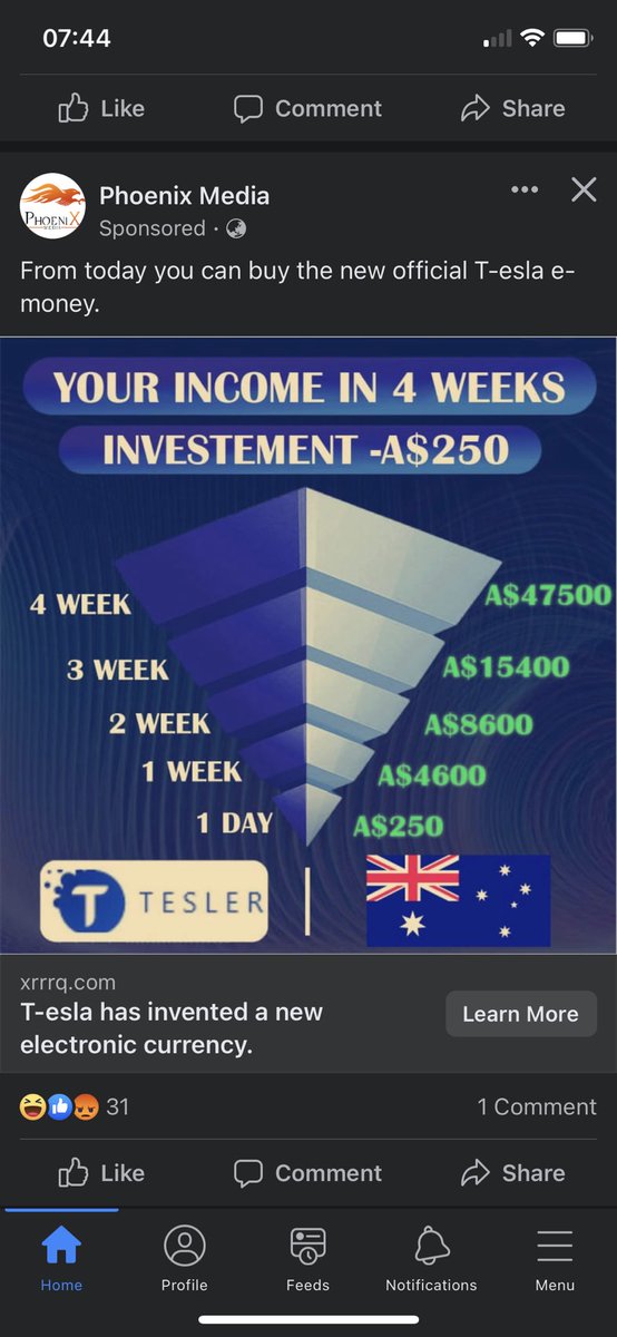 P_Orth's tweet photo. @facebook @Meta #facebookads serving up #scam ads and not doing anything about it when the are reported, they are #profiteering @acccgovau you might want to look into this https://t.co/iPnuG8n5lA