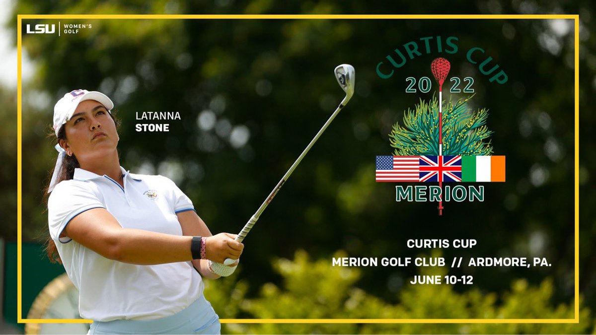 Time to rep the 🇺🇸. Latanna and her Team USA teammates will open their 2022 Curtis Cup campaign tomorrow morning. Coverage starts at 8:30 a.m. CT on <a href="/GolfChannel/">Golf Channel</a>.

preview » lsul.su/3NGjrKP