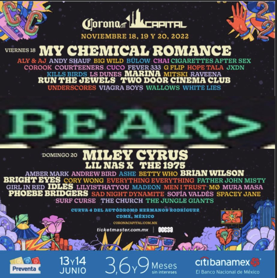 We have been asked to promote our <a href="/BeakBristol/">BEAK</a> performance at <a href="/CoronaCapital/">Corona Capital</a> festival 
And we haven’t altered this poster one bit!