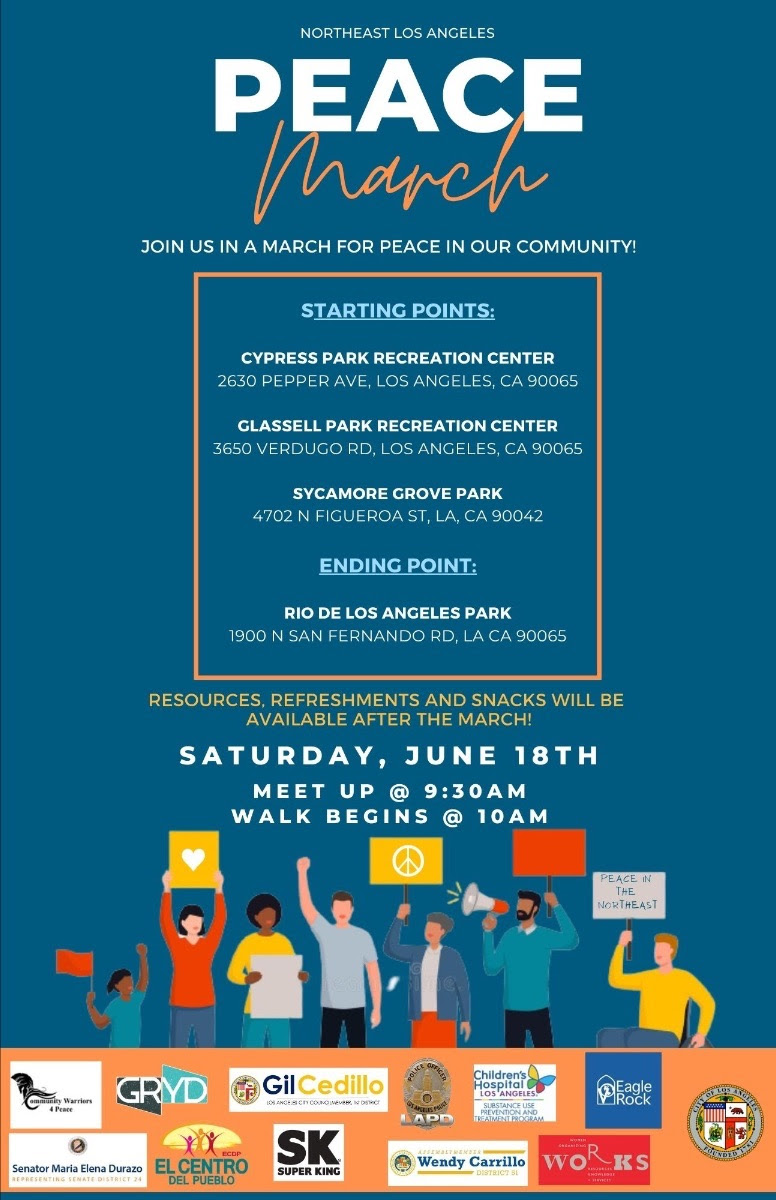 GPIA90065's tweet photo. NORTHEAST LA - March for Peace on Saturday, June 18th https://t.co/i0qOgPm1rO