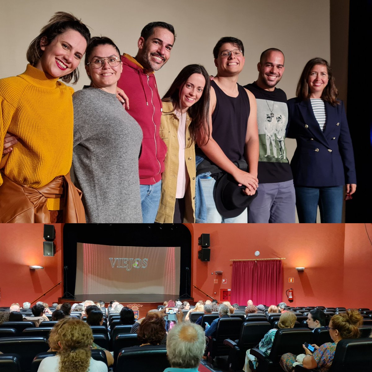 Con el elenco de 'Viejos' de Amartes Escénicas después del maravilloso estreno de esta tragicomedia en el Teatro Hespérides de Guía, ante un público entregado a las risas con las ocurrencias de sus personajes.
Enhorabuena a todo el equipo y agradecerles que escogieran Guía