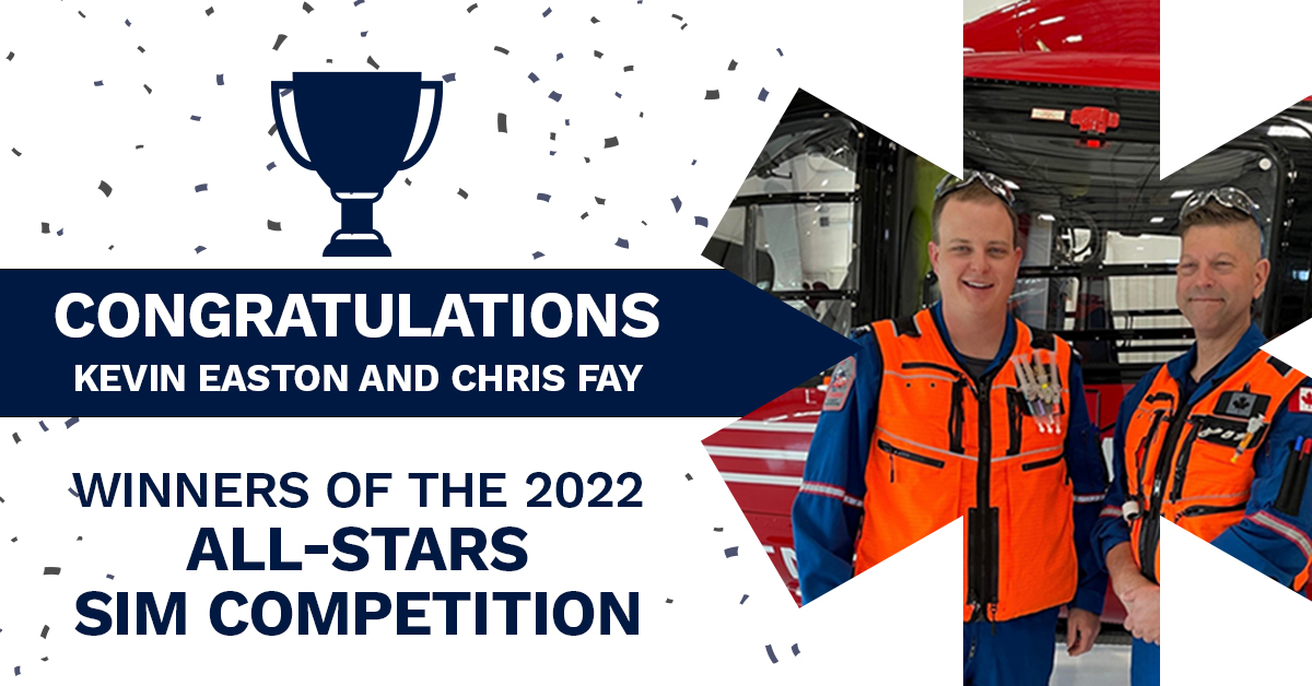 STARSambulance's tweet photo. Please join us in congratulating Kevin Easton &amp; Chris Fay for winning the 2022 ALL-STARS Sim Competition.

Kevin &amp; Chris will be representing STARS at the Association of Air and Medical Services in October in Tampa, Florida, and will be competing against international teams. https://t.co/XUFVAZkGcr