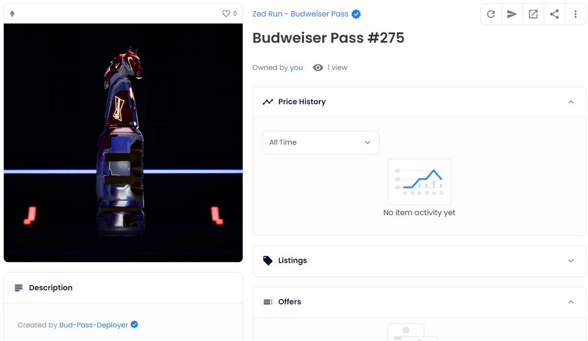 BizCoin01's tweet image. Mint Successful! @zed_run @budweiserusa #zed_run