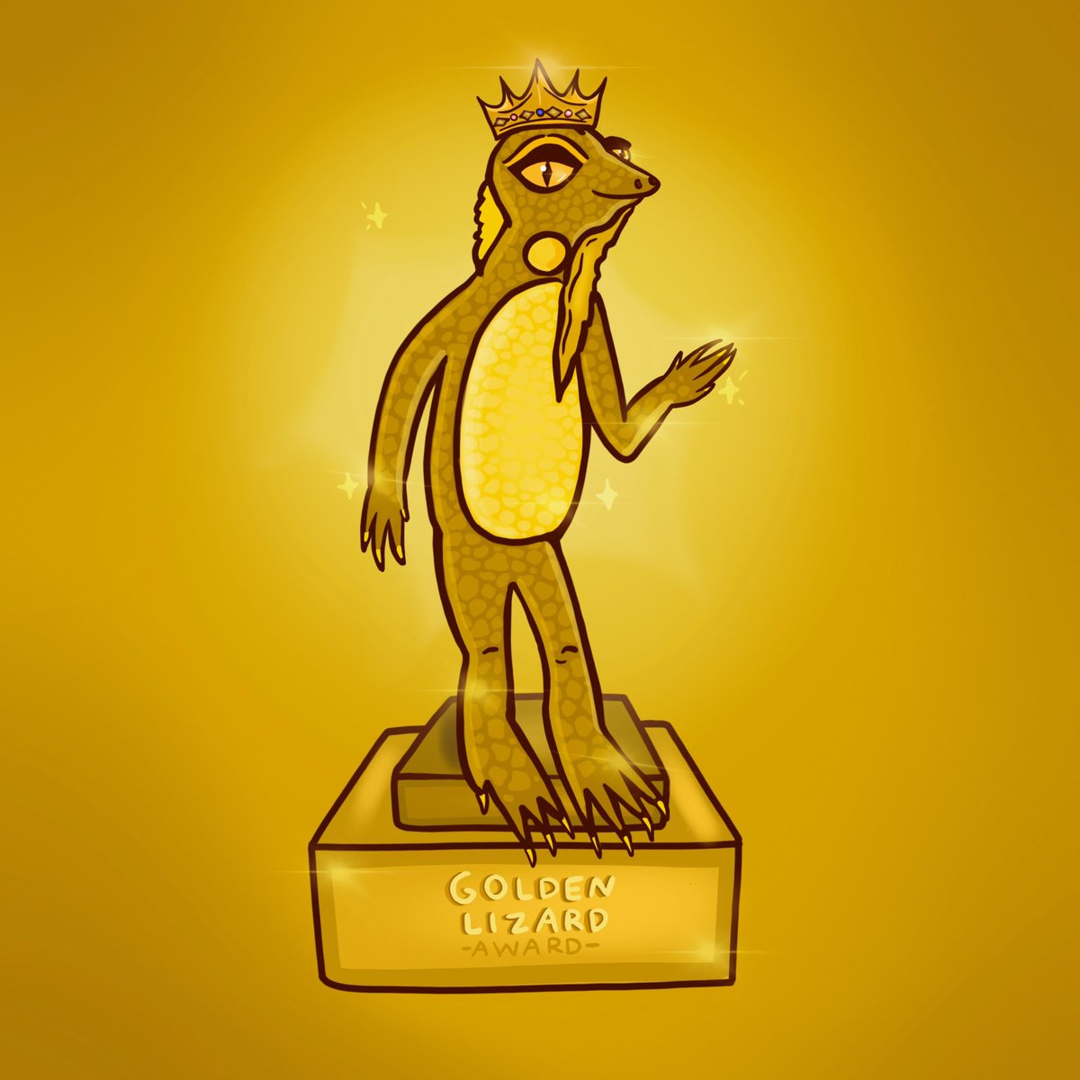 Heard whispers of our Golden Lizard  awarded to the most rambunctious guest of our Thursday twitter space?

Well here they are🦎 in all their reptilian glory. 

Want one of your own? Tune in tonight at 6pm PT / 9pm ET 💦