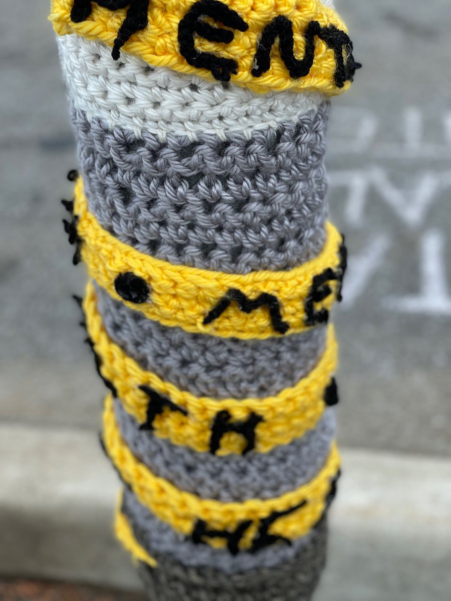 AmMcDonoughArt's tweet photo. It’s happening! Part one of #yarnbomb instillation under way.  More to come! @london_kaye @carmencommunit1 @CSF_Chappaqua 
#WeAreChappaqua https://t.co/ssxmoUTLCA