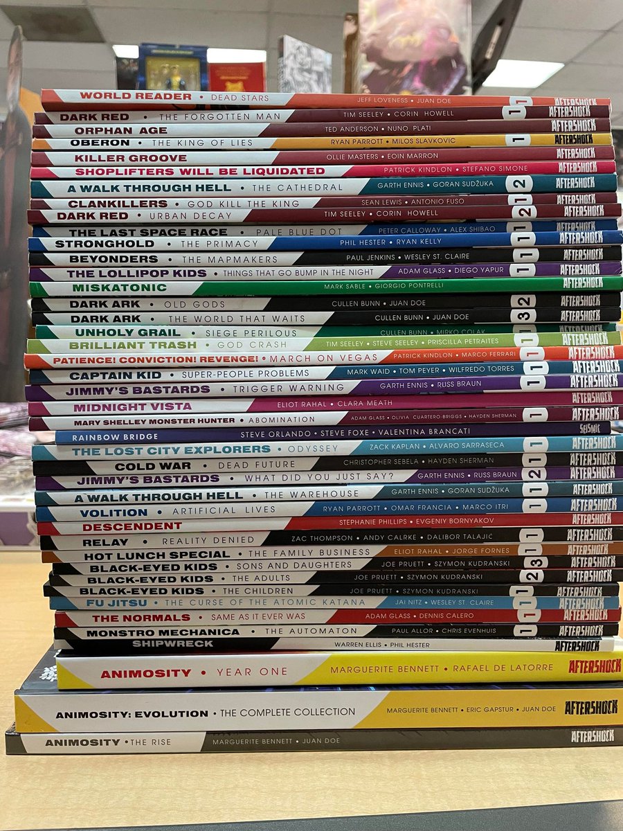MultiverseHurst's tweet photo. We received a bit of a restock on @AfterShockComix trades today. #ReadDangerously https://t.co/uVWcwPSnFX