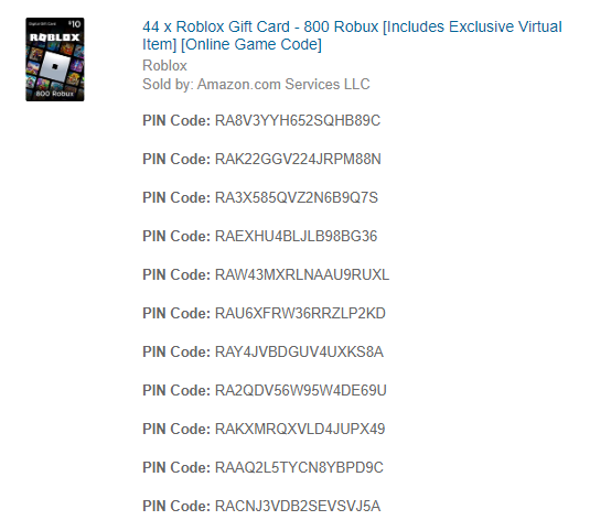 Roblox Gift Card - 800 Robux [Includes Exclusive Virtual Item