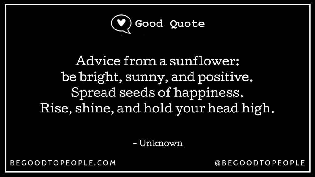 begoodtopeople's tweet image. We couldn't agree more with this advice!!! 🤩🙌💗

Be Good to People® is here to Spread the Good™ and wish you all the brightest, sunniest, most positivity-filled days ahead this summer! 🤗🌞✨

How will you help Be Good to People® this season? 🌻

#begoodtopeople #spreadthegood