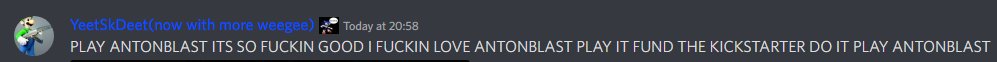 NoContextFNF's tweet photo. A message from our friends @YeetSkDeet and @2ManySlimm 
(and from me @AmberLuneHenry)
PLAY IT RIGHT FUCKING NOW
PLAY THE GAME
FUND THE KICKSTARTER
#antonblast #ANTONSWEEP https://t.co/y1DEdpBDXK