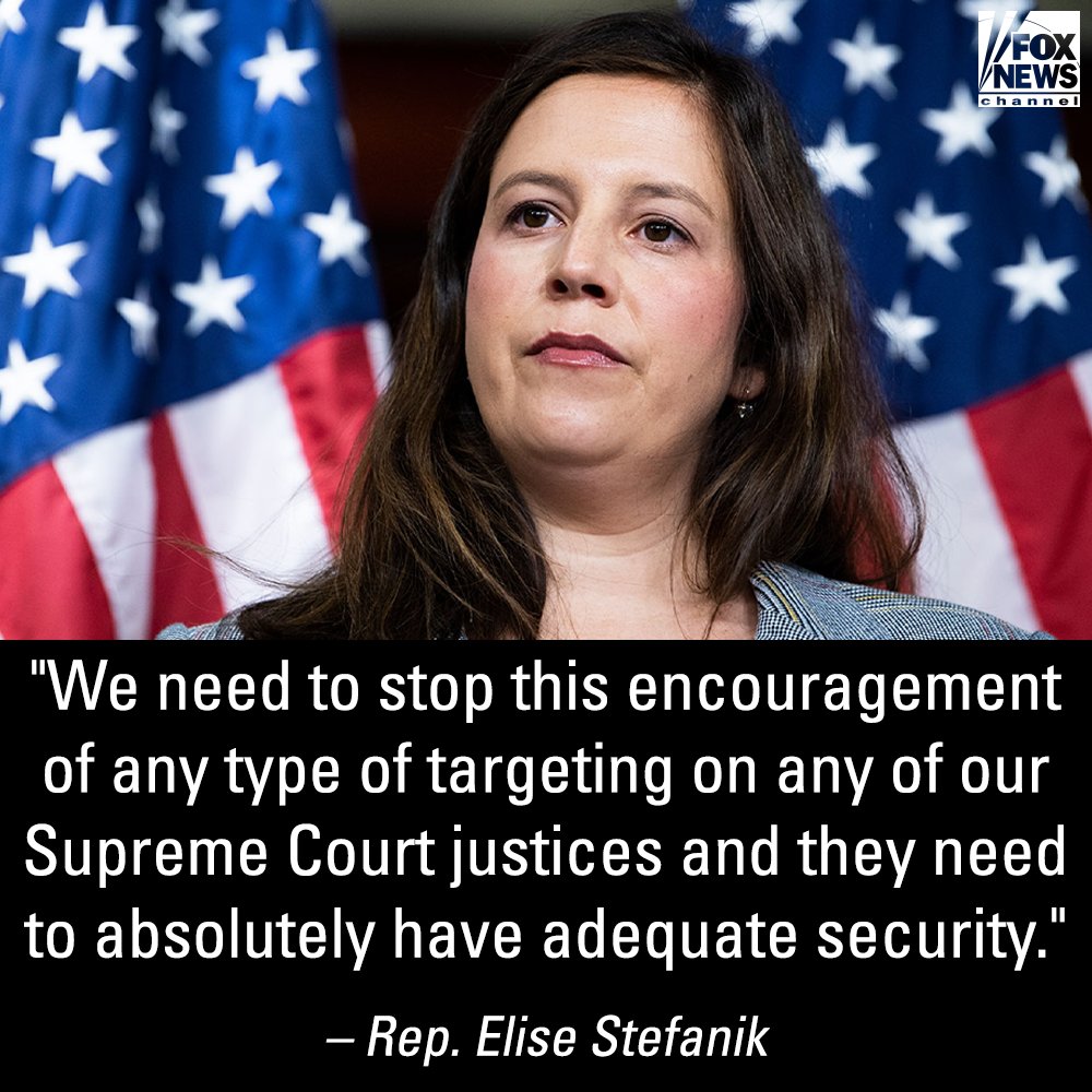 FoxNews's tweet photo. 'ABSOLUTELY NO EXCUSE': New York GOP congresswoman calls out Speaker Nancy Pelosi, House Dems for turning the safety of SCOTUS justices 'into a partisan issue.' https://t.co/rvAtuAVns6 https://t.co/05iHWPJUlR