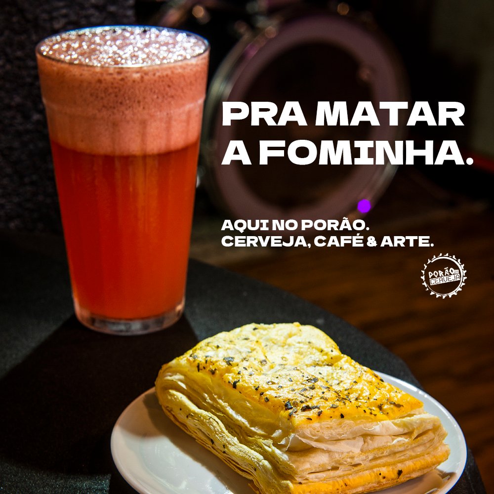 poraodacerveja's tweet photo. Chegou o fim da tarde e bateu aquela fome? 

Agora o Porão está aberto o dia inteiro para atender àqueles que fazem uma pausa tanto para um café, quanto pra uma cerveja. 

Cerveja, café &amp; arte.

#cafeteria #cafpésespeciais #café #porãodacervejasp https://t.co/JNpJ0iFnUC