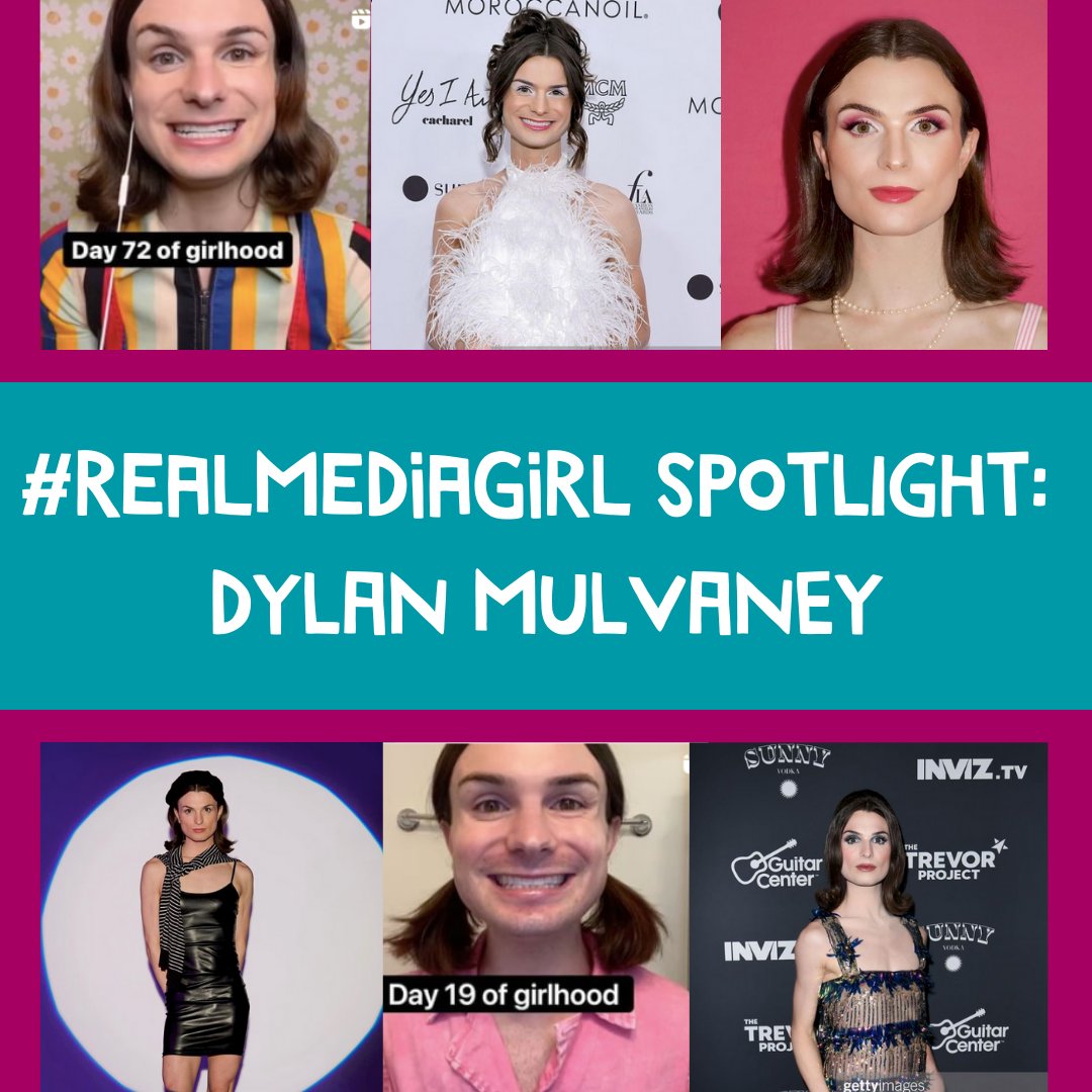 #REALMEDIAGIRL Spotlight: Dylan Mulvaney is a trans actress, and content creator! She is best known for her social media series  "Day ___ of Girlhood", which shows her journey as a transgender women. We applaud her for being an authentic role model for girls+ on social media!