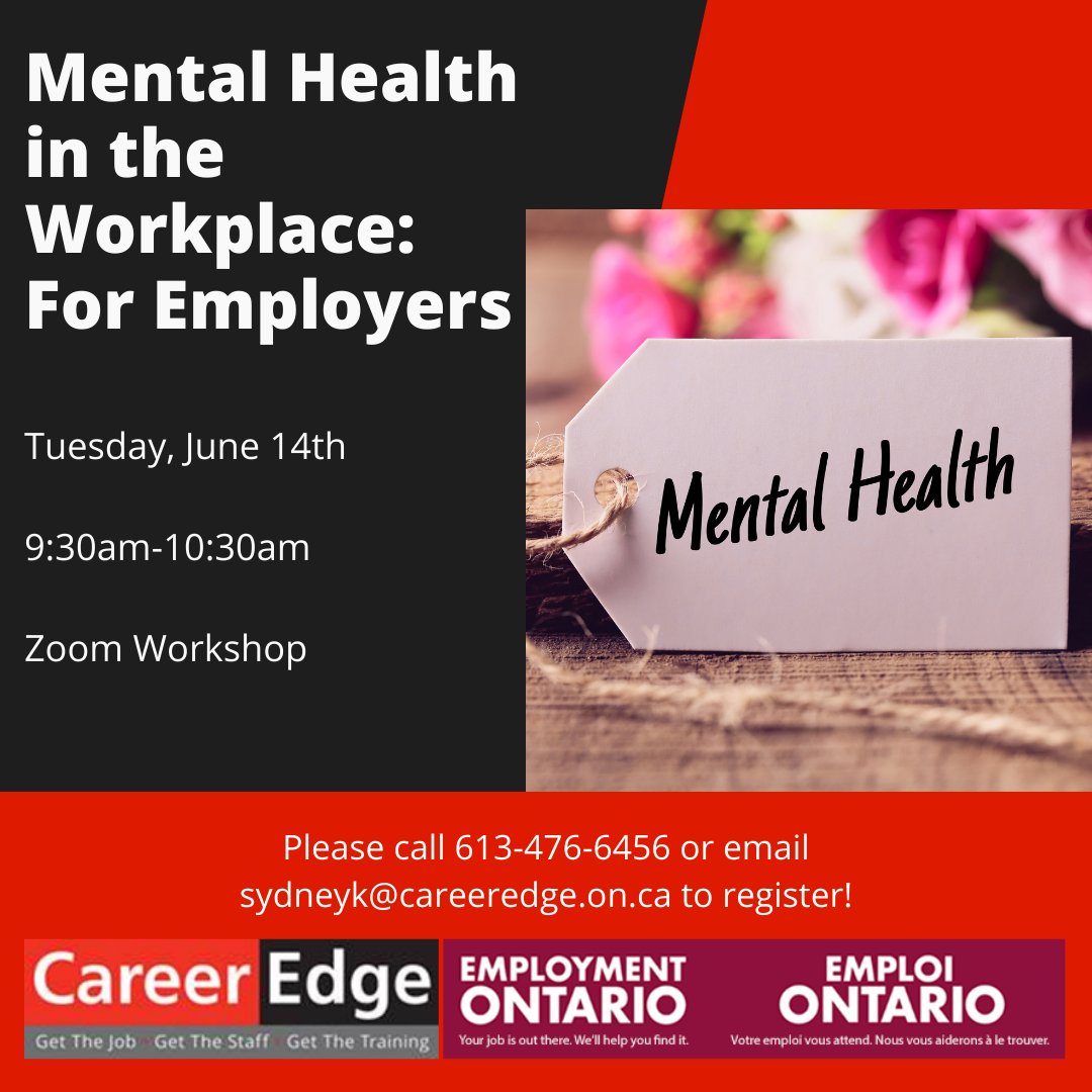 Career_Edge's tweet photo. Calling all employers!
Date: Tuesday, June 14th
Time: 9:30am-10:30am
Location: Zoom!
Registration: 613-476-6456 or email sydneyk@careeredge.on.ca
#careeredge #gettheedge #getthejob #getthestaff #getthetraining https://t.co/F71GYln2jW