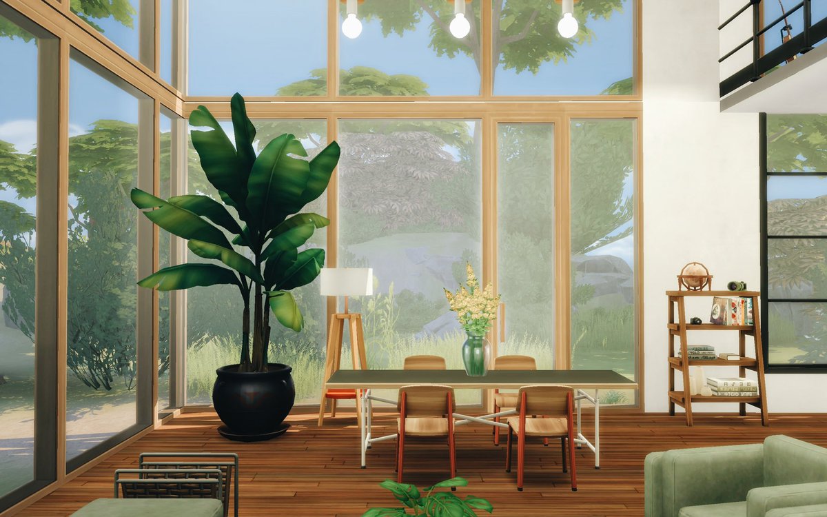 simsiedenise's tweet photo. here is my fully furnished forest house !! definitely could live there lol so spacious 🪵🪜🪑🌿 #ShowUsYourBuild #build #Sims4 #simsbuild https://t.co/owXSdqylFy