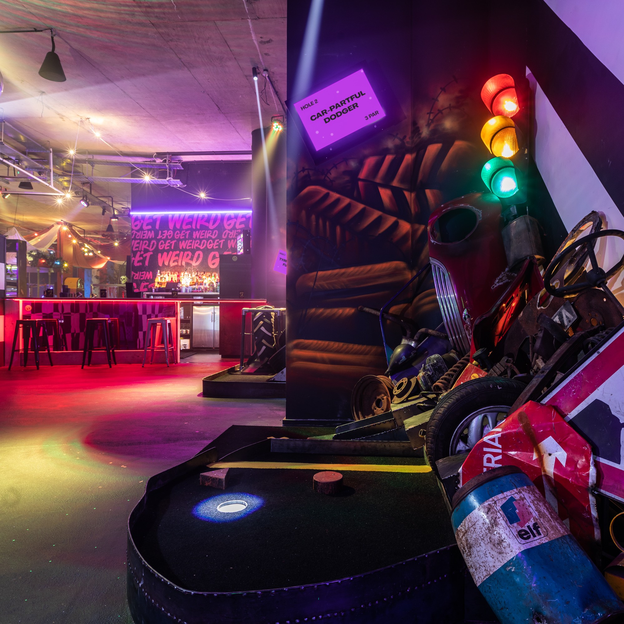 Junkyard Golf Club on X: Born Trippy? Rave through the 90s on course Dirk.  Exclusive to our London Junkyard, expect big tunes, furry walls and  distorted floors 🏌️‍♀️. Book now 🔗 in