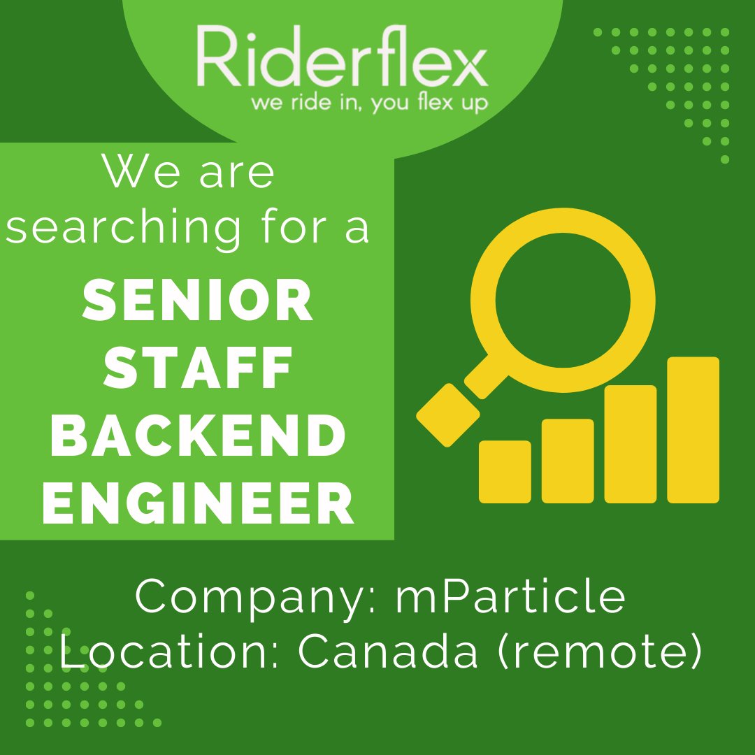 riderflex's tweet photo. Riderflex has been hired by our client, mParticle, to find a Senior Staff Backend Engineer based in Canada!
Please reachout to Becky Tiley at becky.tiley@riderflex.com to learn more or apply now!
https://t.co/Ffh2hHtWPA
#engineeringjobs #candadajobs #mparticle #applynow https://t.co/4ezIRe7Se7