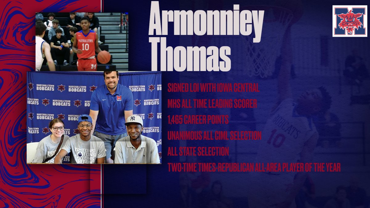 Congrats to Armonniey Thomas on signing his LOI to continue his academic and basketball career at Iowa Central. 
#BobcatsAtTheNextLevel