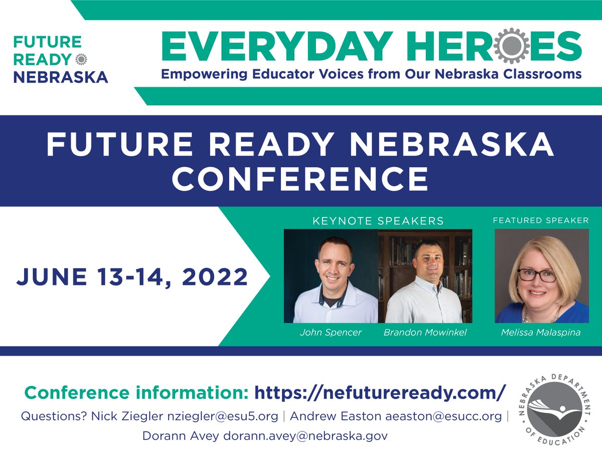 I can't believe this is next week already. If you haven't registered, go to this link &amp; watch the promo video. That for sure will get you hyped to be part of one of the best #FutureReady conferences around! nefutureready.com #FRNebraska