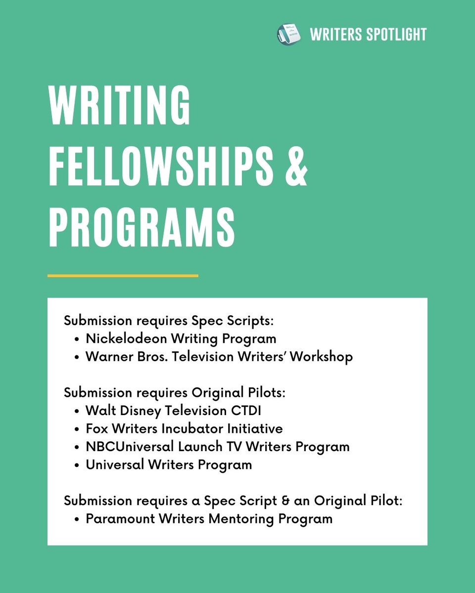 WSL_Spotlight's tweet photo. A spec script can be utilized as an active part of your writing portfolio, or as work you're looking to sell.
The two terms you'll need to know are:
๐ฌ #SpecScript
๐ฌ #OriginalSpec
#screenwriting #scriptchat #screenwritingtwitter #script https://t.co/0GYglmWVY0