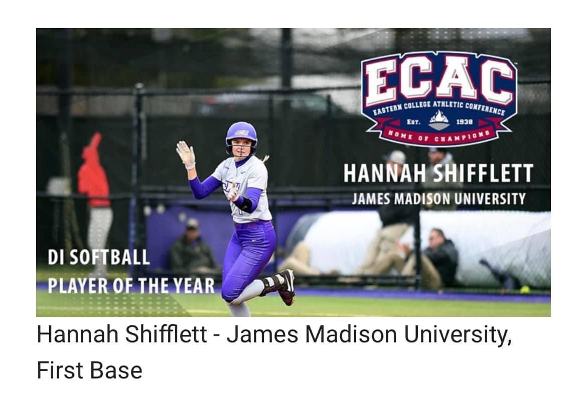 Alum @hannah_shiff_4 is named <a href="/ECACSports/">ECAC Sports</a> Softball Player of the Year - incredible!  86 D1 schools in that group 😮