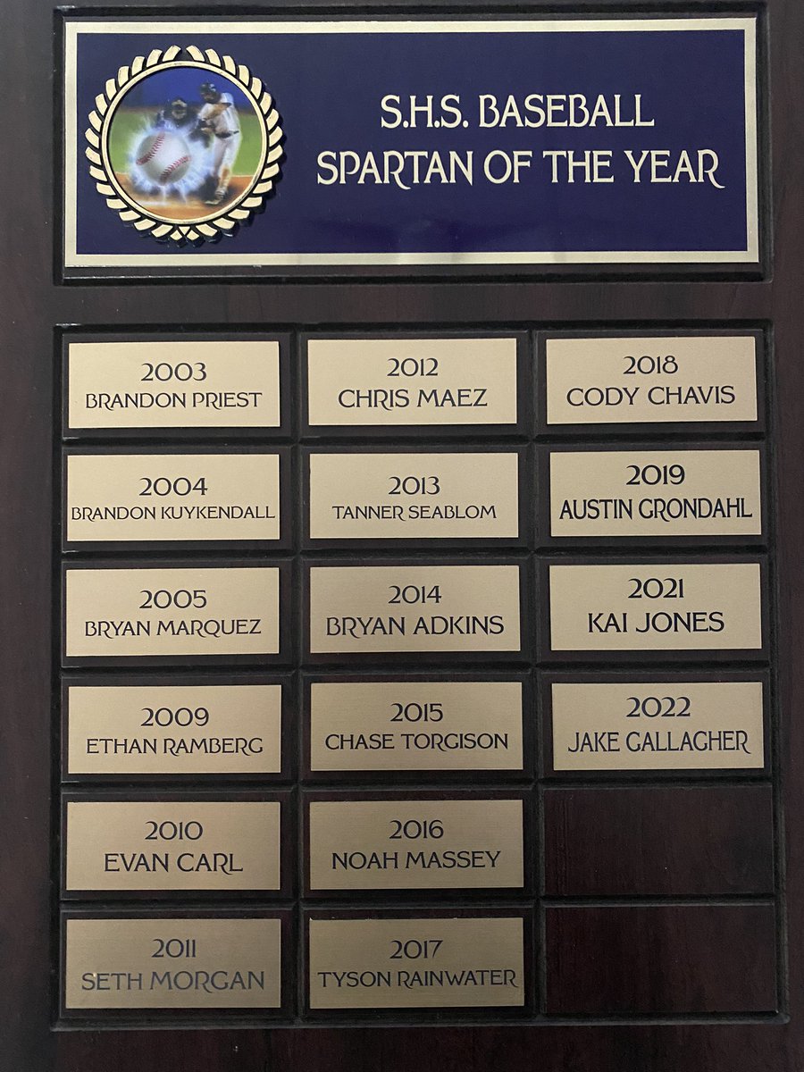 One of our greatest traditions is awarding the Spartan of the Year Award, each year. Criteria:
- Commitment &amp; Work Ethic
- Character &amp; Team Attitude 
- Perseverance &amp; GRIT
- Performance
Many candidates this year - proud to say that Jake Gallagher is our 2022 recipient
#Uncommon