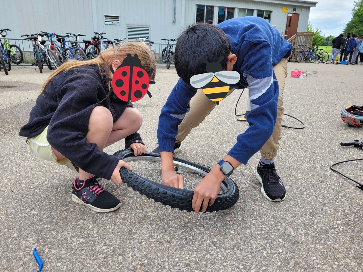 mmeplona's tweet photo. The grade 5 and 6s have been learning so much over the past couple of days. Today we applied our learning on bike safety and changing our tire! We can't wait until tomorrow! 🚲💨 #CycleIntoTheFuture https://t.co/GoGkUMwdUU